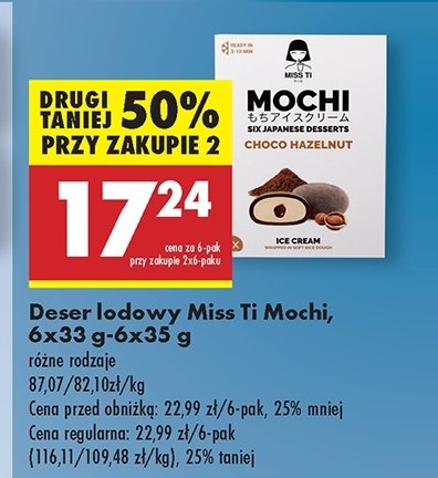 Lody mochi choco hazelnut Miss ti promocja w Biedronka