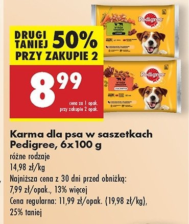 Karma dla psa wybór smaków w galarecie Pedigree promocja