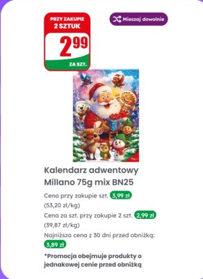Kalendarz adwentowy  promocja w Dino