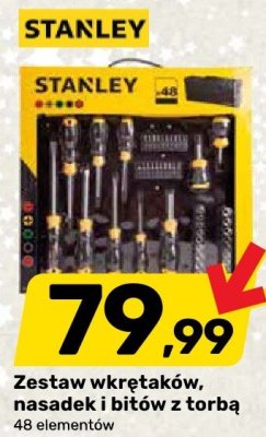 Zestaw wkrętaków, nasadek i bitów z torbą 48 elementów promocja w Bricomarche