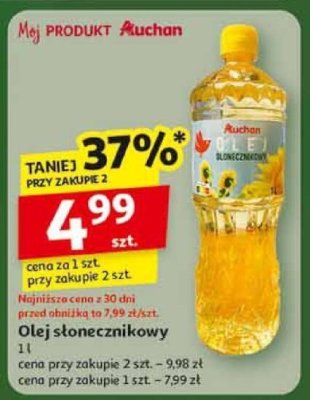 Olej słonecznikowy Auchan promocja w Auchan