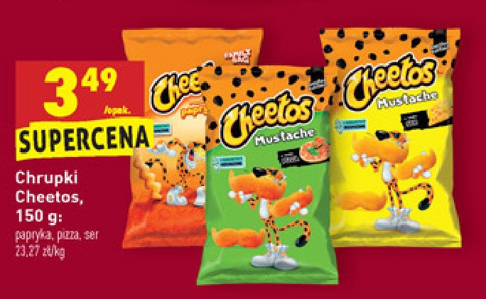 Chrupki mustache o smaku sera Cheetos Frito lay cheetos promocja