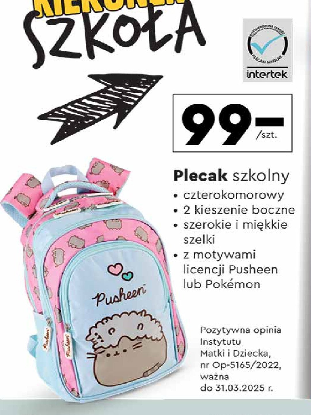 Plecak szkolny pokemon St. majewski promocja