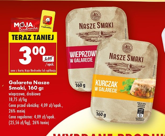 Kurczak w galarecie Nasze smaki promocja w Biedronka