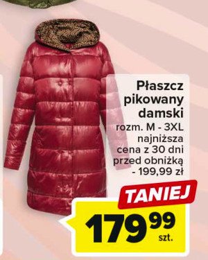 P艂aszcz damski pikowany m-3xl promocja