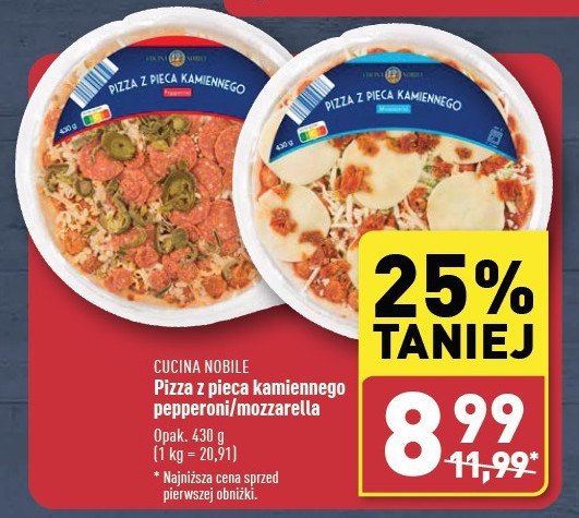 Pizza z pieca kamiennego mozzarella Cucina nobile promocja