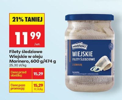 Filety śledziowe Wiejskie w oleju Marinero promocja w Biedronka