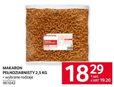 Makaron pełnoziarnisty 2,5 KG economy promocja w Selgros