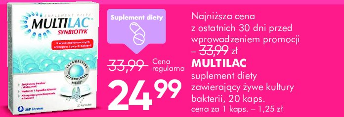 Tabletki synbiotyk Multilac baby promocja w Super-Pharm