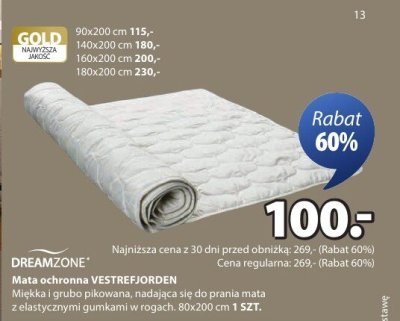 Mata ochronna Vestrefjorden 80x200 cm promocja w Jysk