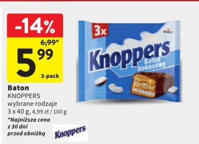 Baton KNOPPERS wybrane rodzaje promocja w Intermarche