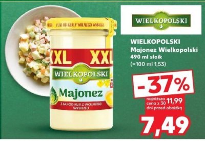 Majonez Wielkopolski 490 ml słoik promocja w Kaufland