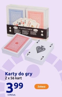 Karty do gry Playing Cards 2 x 56 kart promocja w Action