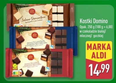 Kostki Domino w czekoladzie białej promocja w Aldi