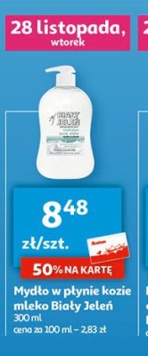Mydło w płynie nawilżające Biały jeleń kozie mleko promocja
