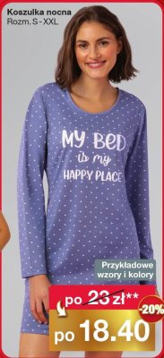 Koszulka nocna damska Rozmiary S-XXL promocja w Woolworth
