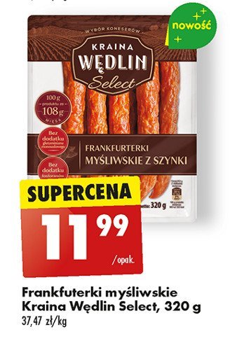 Frankfurterki z szynki Kraina wędlin select promocja