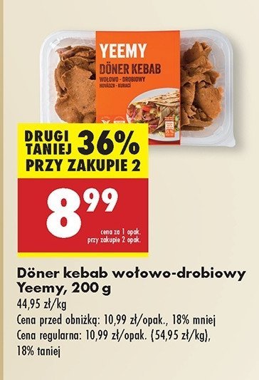 Danie doner kebab wołowo-drobiowy Yeemy promocja