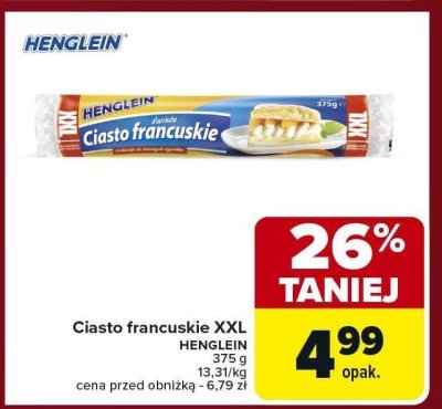 Ciasto francuskie XXL  promocja w Carrefour Market