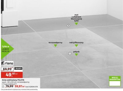 Gres szkliwiony PULPIS promocja w Leroy Merlin