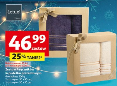 Zestaw 4 ręczników w pudełku prezentowym promocja w Auchan