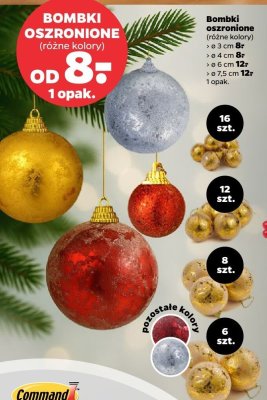 Bombki oszronione (różne kolory) Ø 6 cm promocja w Netto