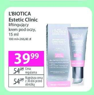 Liftingujący krem pod oczy L'biotica estetic clinic promocja