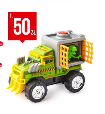Auto z potworem w klatce dinozaur promocja