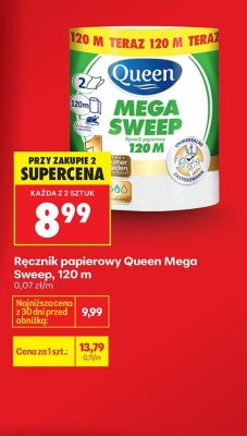 Ręcznik papierowy Queen Mega Sweep 120 m promocja w Biedronka