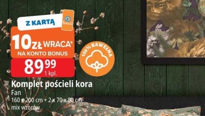 Komplet pościeli kora Fan promocja w Leclerc