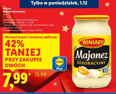 Majonez Winiary Majonez dekoracyjny promocja w Lidl