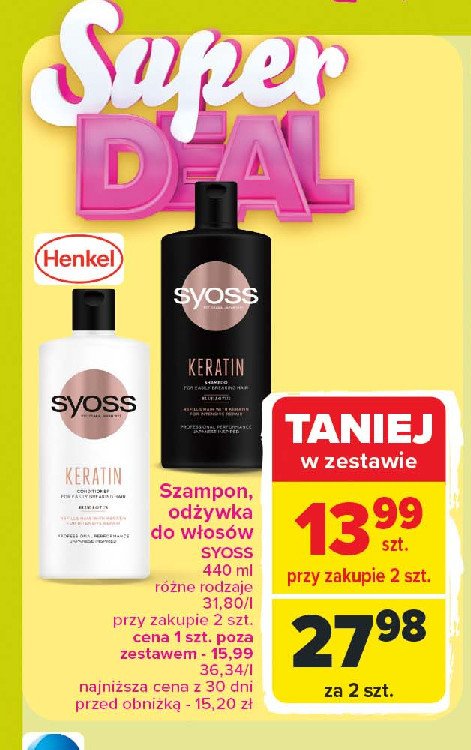 Szampon do włosów Syoss keratin promocja