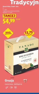 Wino Alazani Valley, Tanadi białe półsłodkie 3L promocja w Lidl
