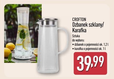 Dzbanek szklany/karafka CROFTON promocja w Aldi