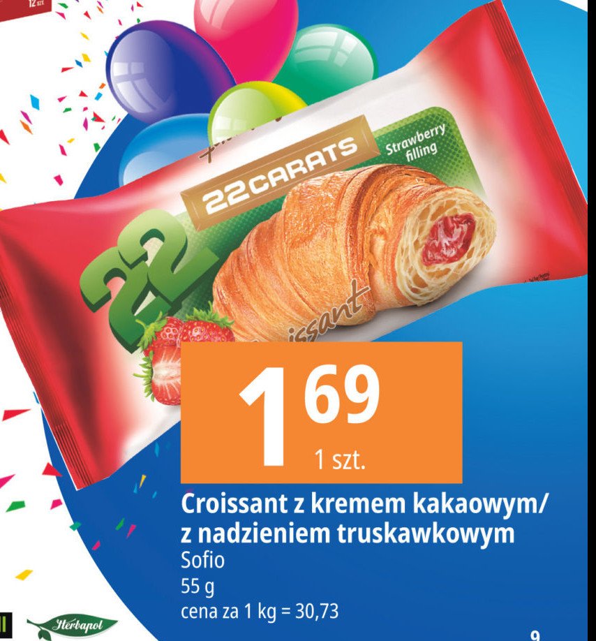Croissant z kremem kakaowym promocja