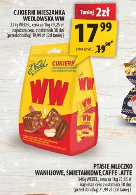 Ptasie mleczko waniliowe, śmietankowe, caffe latte Wedel promocja w Arhelan