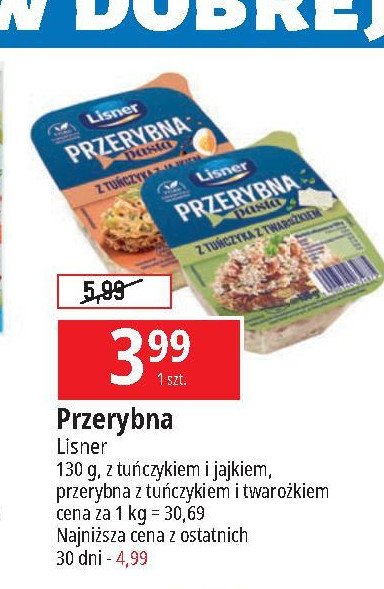 Pasta tuńczyk z jajkiem Lisner promocja