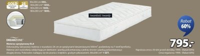 Materac sprężynowy ELA promocja w Jysk