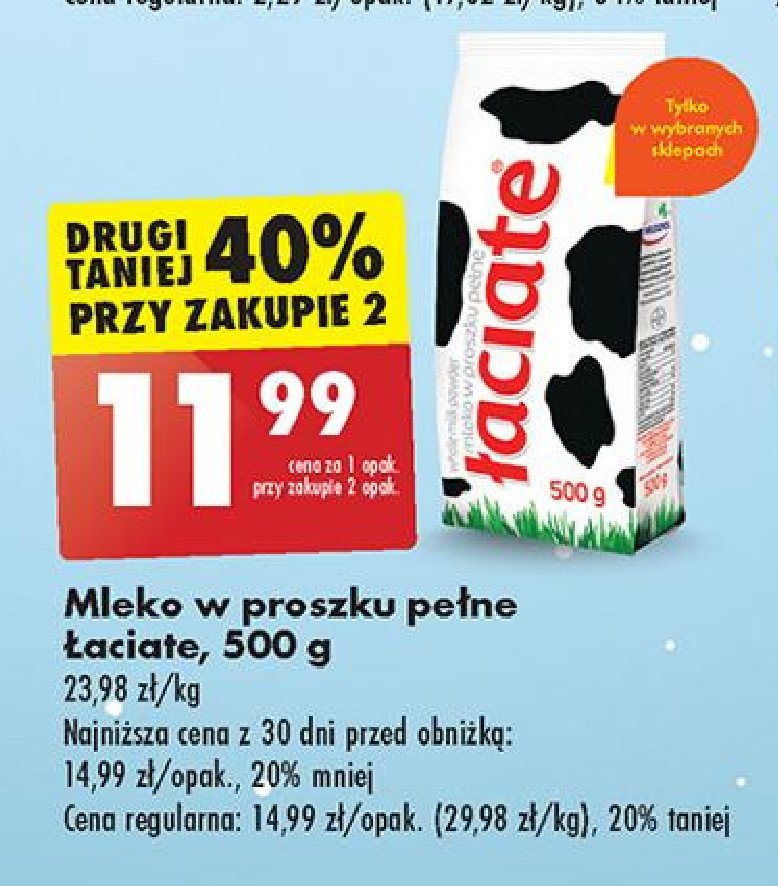 Mleko w proszku Łaciate promocja