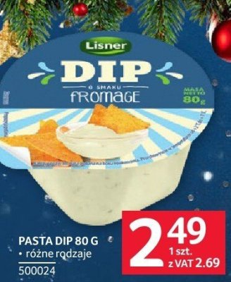 Pasta dip Lisner 80g promocja w Selgros
