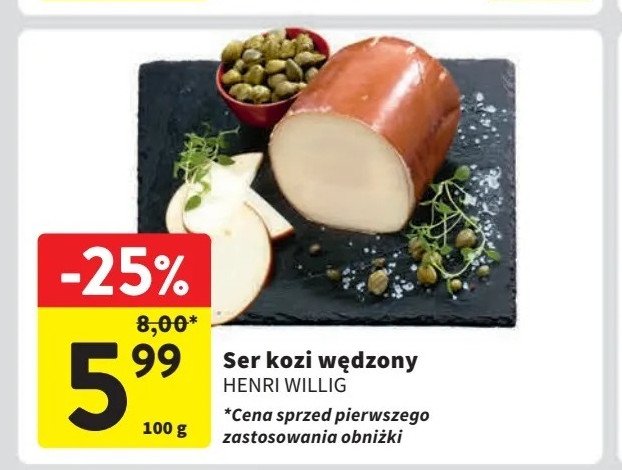 Ser kozi wędzony Henri willig promocja w Intermarche