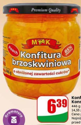 Konfitura brzoskwiniowa  promocja w Dino