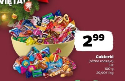 Cukierki na wagę, różne rodzaje promocja w Netto