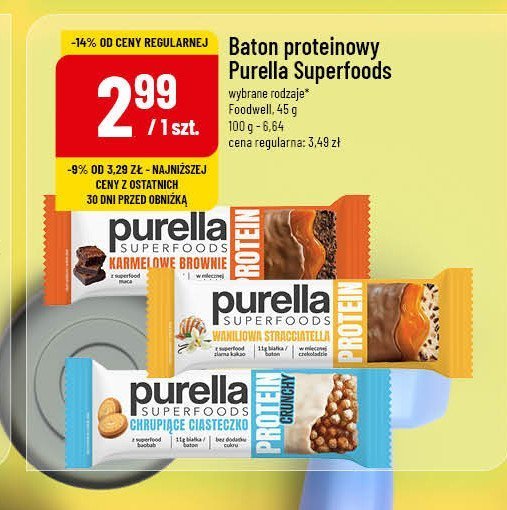 Baton karmel brownie Purella superfoods Purella food promocja