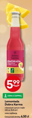 Lemoniada Dobra Karma z kiszonych cytryn i malin 330ml promocja w Żabka