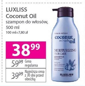 Szampon do włosów coconut oil Luxliss promocja