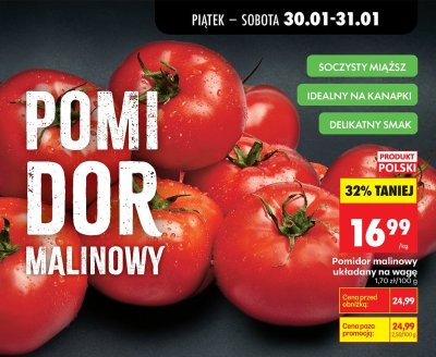 Pomidor malinowy układany na wagę 1,70 zł/100 g promocja w Biedronka