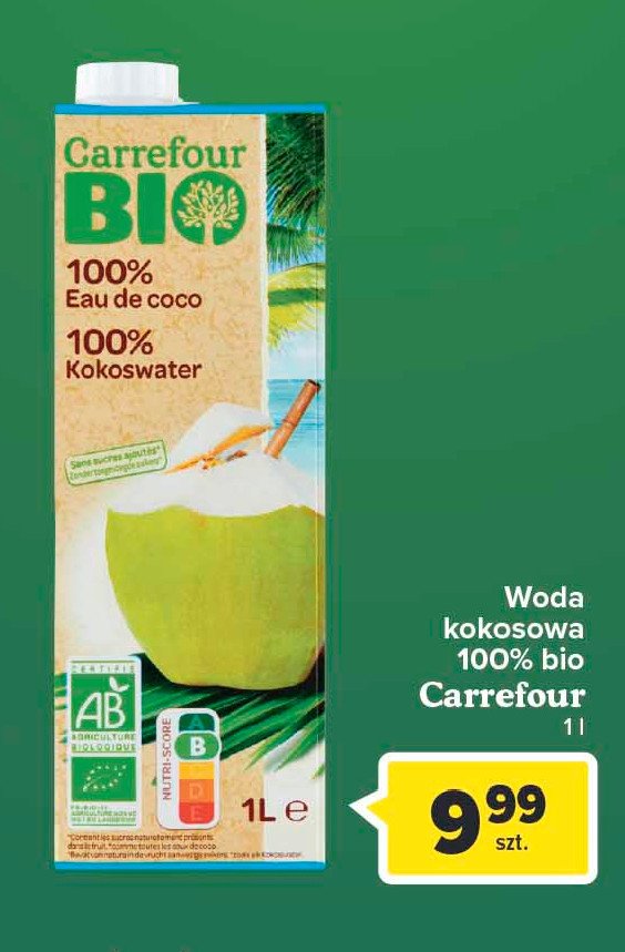 Woda kokosowa Carrefour bio promocje