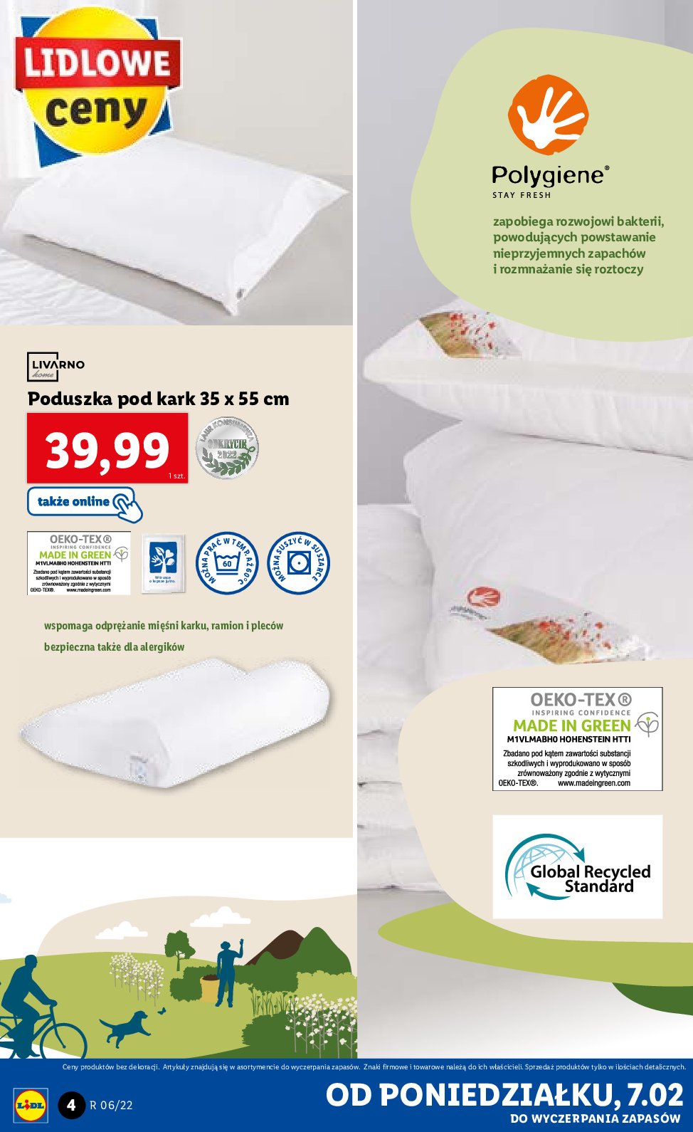 Poduszka pod kark 35 x 55 cm promocja w Jysk