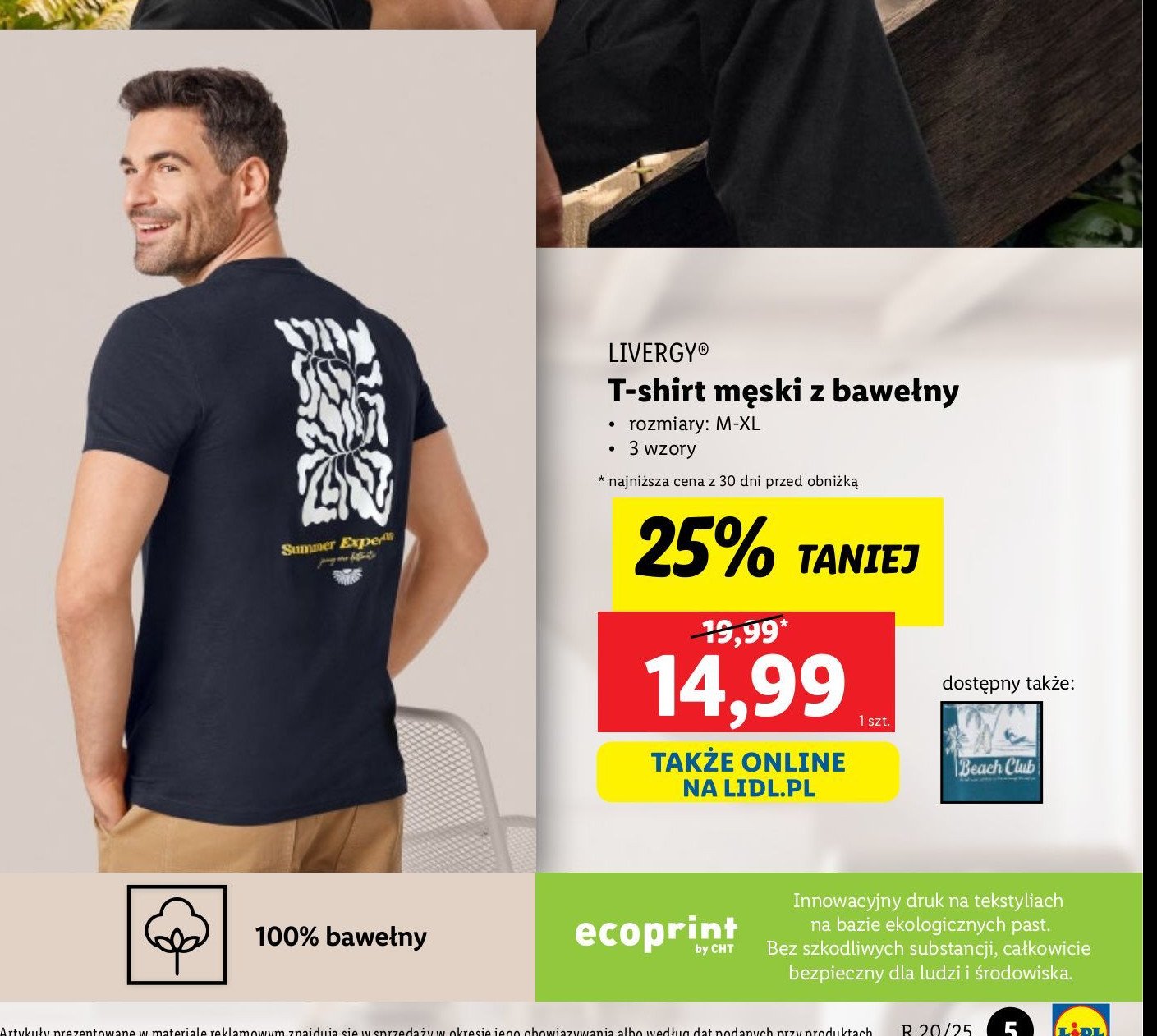 T-shirt męski m-xl Livergy promocja w Lidl